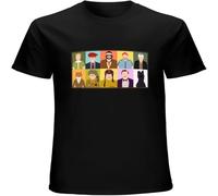 WES Anderson Characters Movies Film Vintage T Shirt Short Sleeve Funny Top Black XXL