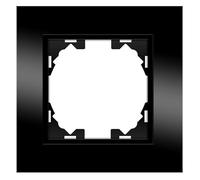 Wesa Cadre en verre noir à 1 module pour interrupteurs et prises.