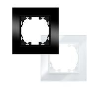 Wesa Cadre en verre noir à 1 module pour interrupteurs et prises.