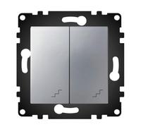 WESA - Double Interrupteur Mural Commuté Standard, Installation facile avec Option à Différentes Modèles, N'inclut pas le cadre, PJ-05-G