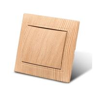 WESA Interrupteur pour lumière à bascule, grain de bois 1 compartiment, 1 voie, interrupteur mécanique mural 86 mm, interrupteur standard 10 Amp,250 V