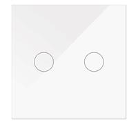 WESA - Interrupteur tactile double en verre blanc et encastrable. Boîtier en verre avec écran tactile, avec matériel de montage et indicateur LED