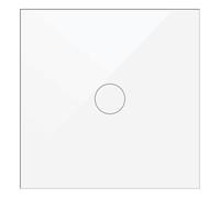 WESA Interrupteur tactile en verre blanc encastrable simple, boîtier en verre avec écran tactile, matériel de montage et indicateur LED