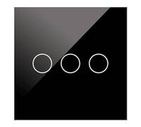WESA - Variateur tactile simple en verre noir encastrable, boîtier en verre avec écran tactile. Inclue matériel de montage et indicateur LED