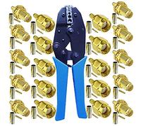 Wesafrae 10 PièCes Connecteurs Coaxiaux Mâles et Femelles SMA et Pince à Sertir pour Câble D'Extension D'Antenne WiFi SMA-RG174 RG316