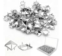 Wesafrae 1000 Clous Carrés à 4 Pointes de 10 Mm, Clous Pyramidaux en Métal pour Loisirs Créatifs, Rivets Style Punk pour la Décoration de Vêtements, Veste B