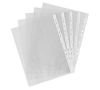 Wesafrae 100Pcs A4 PP PoinçOn Perforé Pochettes Dossiers Portefeuilles de Classement Manches Sac Transparent 0,03 Mm