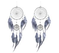 Wesafrae 2X Attrape-Rêves - Fait à la Main Plume Traditionnelle Tenture Murale Décoration D'Intérieur Ornement Artisanat Cadeaux de la Saint-Valentin pour Les Amis