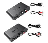 Wesafrae 2X Bluetooth 5.2 Récepteur Audio 3.5mm AUX Jack Stéréo Musique Adaptateur sans ûrMicrophone pour Kit Voiture Haut-Parleur Amplificateur