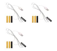 Wesafrae 3X Éliminateurs de Piles AAA Virtual Eliminators Alimentés par USB pour Lumières d'arbre de Noël, Lumières LED, Décoration de Remplacement 1-1