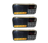 Wesafrae 3X L-088AM Double Bande Rechargeable Portable Mini Poche NuméRique NuméRique Auto Scan AM FM Récepteur Radio avec MP3 Musique Audio Lecteur Haut-Parleur