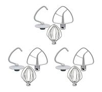 Wesafrae 3X Le Kit de Mixage pour KSM150 Comprend Un Fouet à Crochet Pétrisseur et Un Batteur Plat Revêtu, 3 Pièces Compatibles avec Le Kit de Réparation pour Batteurs sur Socle
