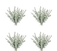 Wesafrae 72 Morceaux de Tiges D'Eucalyptus Tiges de Feuilles D'Eucalyptus Artificielles Branches de Feuilles Tactiles Grises Véritables