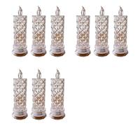 Wesafrae 9X Bougie LED sans Flamme, Lampe à Bougie en Plastique Réutilisable, Veilleuse pour Mariage, Saint-Valentin, Décorations de Noël D