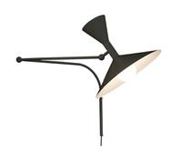 Wesafrae Applique Murale Rotative à Bras Pivotant Design Moderne Italien pour Éclairage de Salon, Chambre à Coucher, Chevet Noir.