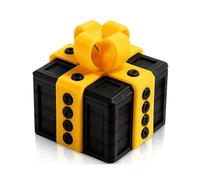 Wesafrae Boîte à Énigme Drôle Surprise - Boîte Cadeau Farce - 3,14 Pouces, Boîte Imprimée en 3D avec Vis pour Cadeaux - Noir et Or