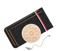 Wesafrae Ensemble de de Radiesthésie (99,9% Cuivre), Comprend 2 de Divination en Cuivre, un Pendule et un Plateau de Pendule à Cinq Anneaux, Pochette en Feutre pour la Détection d
