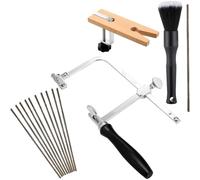 Wesafrae Ensemble de Scies à Bijoutier Professionnel Comprenant un Cadre de Scie, 144 Lames, un Serre-Joint en Bois, un Lubrifiant pour le Bois et le Métal.