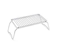 Wesafrae Grille de Barbecue à Rayures en Plein Air Pot en Acier Inoxydable Support Pliant Support de Vidange Portable Grille de Barbecue