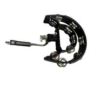 Wesafrae Hi Hat Tambourin Drum Set avec Pince de Connexion Multifonctionnel Cloche à Main Hochet Double Rangée de Cloches Instrument de Musique