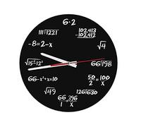Wesafrae Horloge Murale MathéMatique, Formules MathéMatiques Horloge Quiz Horloge en Noir et Blanc Horloge D'éQuation MathéMatique pour, Bureau