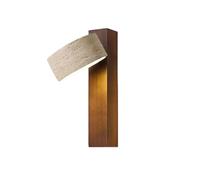 Wesafrae Lampe Murale en Bois Rotative Japonaise en Pierre Jaune de Grotte Wabi Sabi pour Salon, Couloir, Escalier, Chambre, Applique Murale de Chevet.