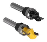 Wesafrae Mèche de Gabarit à Tenon 2 Pièces 1/4 Pouce de Tige avec Guide à Roulement pour la Construction de Meubles et de Cabinets.