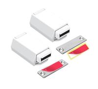 Wesafrae Paquet de 2 Loquets et Serrures Robustes pour Portes Cachées, Loquets Tactiles et Aimant de Verrouillage, Pointe de Traction de Tiroir, Blanc, Installation Facile