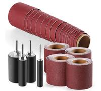 Wesafrae Pour Perceuse Compatible, Kit de Tambour de Ponçage de 8 Pièces Comprenant Quatre Rouleaux de Papier de Verre de 3 Mètres (80, 120, 240, 320) Ponceuse à Tambour.