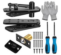 Wesafrae Quincaillerie de Charnière Pivotante Cachée 570LBS, Charnière de Porte Robuste à Rotation 360° pour Bibliothèque, Cabinet Secret.