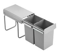 Wesco 755 601-85 encastrable Poubelle Double Boy Deluxe avec Extension complète, Gris alu