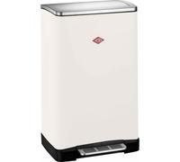 WESCO Poubelle Big Double Boy de couleur sable mat, tôle d'acier revêtue par pulvérisation, deux inserts séparés de 18 litres en plastique, pédale en acier inoxydable, fixation pour sacs poubelle