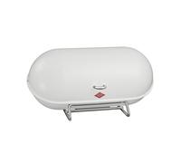 WESCO Boîte à pain Breadboy avec couvercle pivotant sans cliquetis de couleur blanche, tôle d'acier revêtue par pulvérisation, trous d'aération et poignée stable