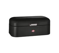 WESCO Boîte à pain Grandy de couleur noir mat, tôle d'acier revêtue par pulvérisation, trous d'aération et poignée stable