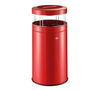 WESCO Cendrier Stable Big Ash avec Toit de Couleur Rouge, tôle d'acier revêtue par pulvérisation, Volume de 120 litres, Fixation intérieure pour Sacs poubelles, passoire Amovible