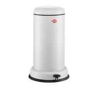 WESCO Collecteur de déchets Baseboy de couleur blanc mat, tôle d'acier revêtue par pulvérisation, volume de 20 litres, insert en métal, amortisseur intégré, pédale en métal avec surface de marche en