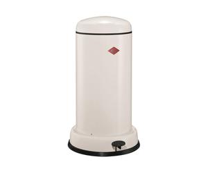 WESCO Collecteur de déchets Baseboy de couleur sable mat, tôle d'acier revêtue par pulvérisation, volume de 20 litres, insert en métal, amortisseur intégré, pédale en métal avec surface de marche en
