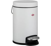 WESCO Collecteur de déchets cosmétiques de couleur blanc mat, tôle d'acier de qualité supérieure, volume de 3 litres, marche à pied, insert en plastique amovible