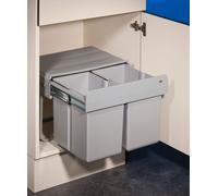 Wesco Double Shorty 1. collecteur de déchets, gris alu. - Poubelle