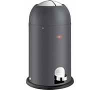 WESCO Poubelle Kickmaster Junior de couleur graphite mat, tôle d'acier revêtue par pulvérisation, amortisseur intégré, volume de 12 litres, insert en plastique, clapet d'insertion
