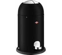 WESCO Kickmaster Junior Poubelle de couleur noir mat, tôle d'acier revêtue par pulvérisation, amortisseur intégré, volume de 12 litres, insert en plastique, clapet d'insertion