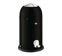 WESCO Kickmaster Junior Poubelle de couleur noir mat, tôle d'acier revêtue par pulvérisation, amortisseur intégré, volume de 12 litres, insert en plastique, clapet d'insertion