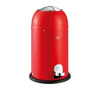 WESCO Kickmaster Junior Poubelle de couleur rouge, tôle d'acier revêtue par pulvérisation, amortisseur intégré, volume 12 litres, insert en plastique, clapet d'insertion