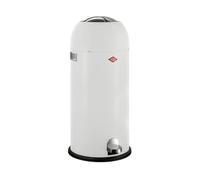 Wesco Kickmaster Maxi Poubelle de couleur blanc mat, tôle d'acier revêtue par pulvérisation, amortisseur intégré, volume de 40 litres, grande ouverture