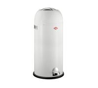 WESCO Kickmaster Maxi Poubelle de couleur blanche, tôle d'acier revêtue par pulvérisation, amortisseur intégré, volume de 40 litres, grande ouverture