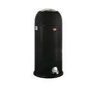 Wesco Kickmaster Maxi Poubelle de couleur noir mat, tôle d'acier revêtue par pulvérisation, amortisseur intégré, volume de 40 litres, grande ouverture
