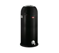 WESCO Kickmaster Maxi Poubelle de couleur noire, tôle d'acier revêtue par pulvérisation, amortisseur intégré, volume de 40 litres, grande ouverture