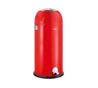 WESCO Kickmaster Maxi Poubelle de couleur rouge, tôle d'acier revêtue par pulvérisation, amortisseur intégré, volume de 40 litres, grande ouverture