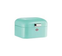 WESCO Mini boîte à pain Grandy de couleur vert menthe, tôle d'acier revêtue par pulvérisation, trous d'aération et poignée stable