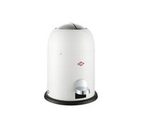 WESCO Mini Master Poubelle de salle de bain, en blanc mat, tôle d'acier revêtue par pulvérisation, volume 6 litres, insert en plastique, pédale